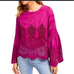 Anthropologie Chloe Oliver
Boho Magenta Top SZ L